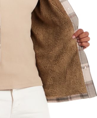 Men's Sherpa-Lined Flannel Shirt Jacket