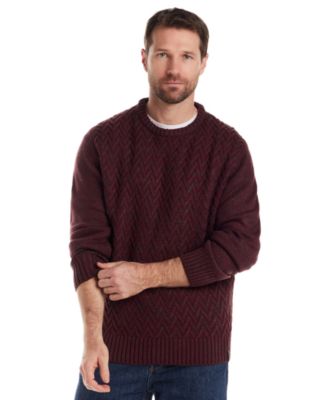 Men's Chevron Textured Crewneck Sweater