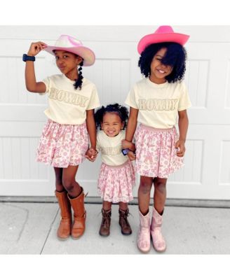 Baby Girls Howdy Patch Short Sleeve T-Shirt