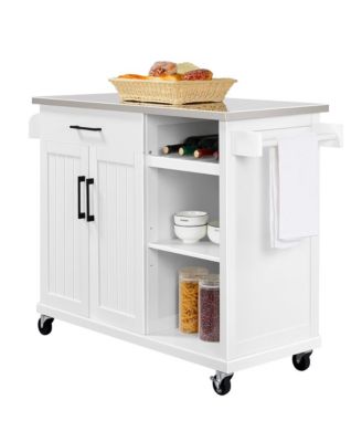 36" Stainless Steel Top Kitchen Island Cart with Storage