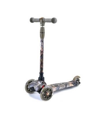 Lightweight and Adjustable Mini Kickboard  Scooter with LED Light Wheel for Kids (Real Tree)