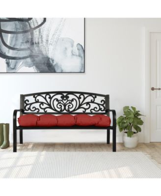 42" x 19.3" x 5.1" Outdoor Polyester Tufted Bench Cushion, Water-resistant & Fade-Resistant, Cushion for Love Seat