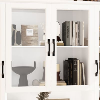 6-door 2-drawer kitchen storage cabinet with movable shelves,pantry