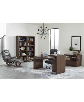 Monarch - Ice Manual Reclining Swivel Chair and Ottoman