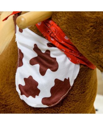 Baby Rocking Horse, Plush Animal Rocker w/ Realistic Sound, Pedals