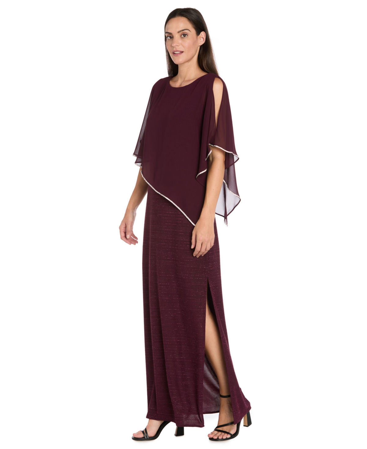 R & M Richards Women's Rhinestone Poncho Dress