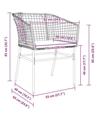 Garden Chair Brown PE rattan Standard Ergonomic Garden Chair