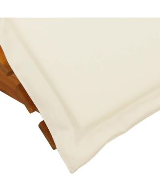 Sun Lounger Cream, Acacia Wood Grain