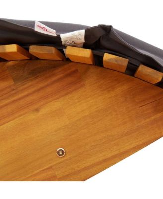 Sun Lounger Natural Wood, Dark Grey Cushion