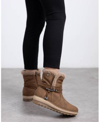 Women's Faux Shearling Lined Ankle Booties Refresh Collection By XTI