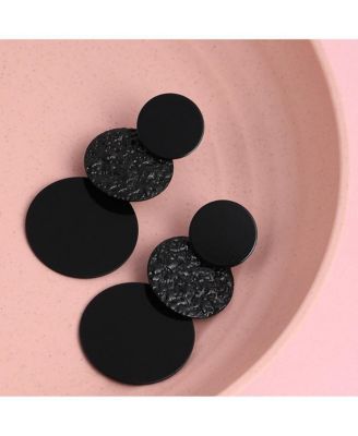 Circular-Dent Drop Earrings