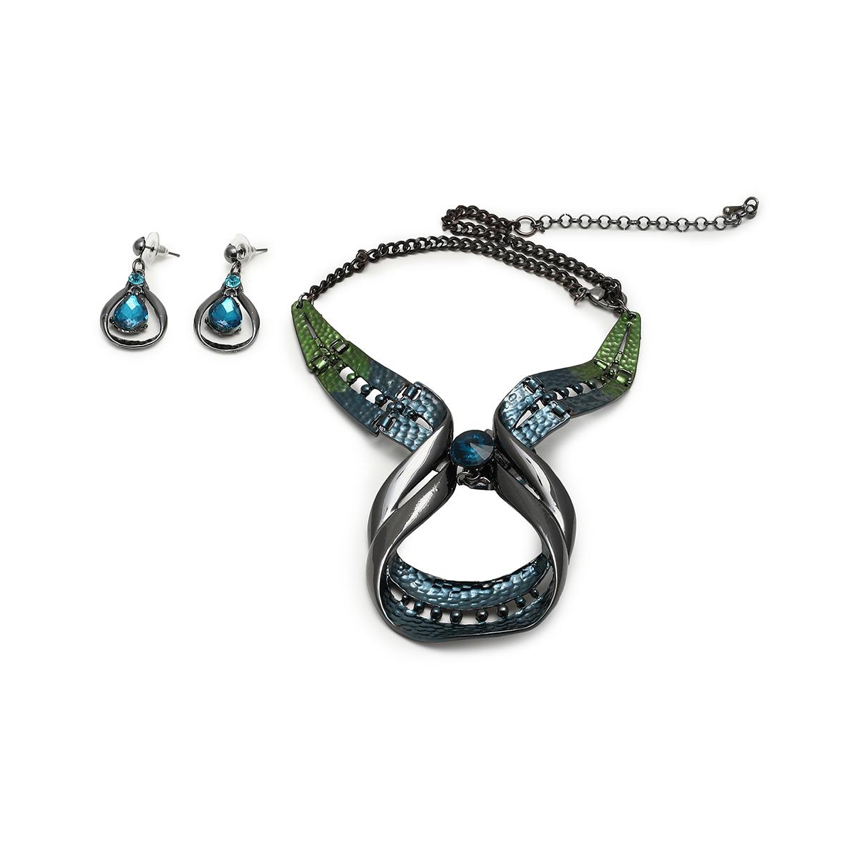 Sohi Women's Statement Jewellery Set In Blue