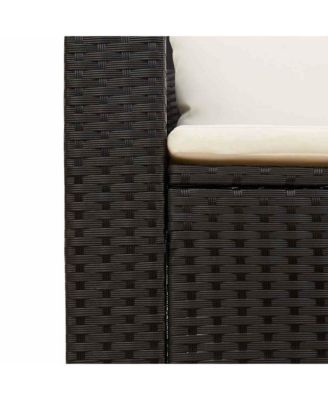 Garden Sofa Set Black, Cream White