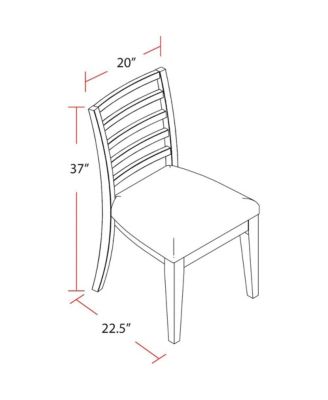  2 Pc  Wood  Ladder Back Design  Dining Chair