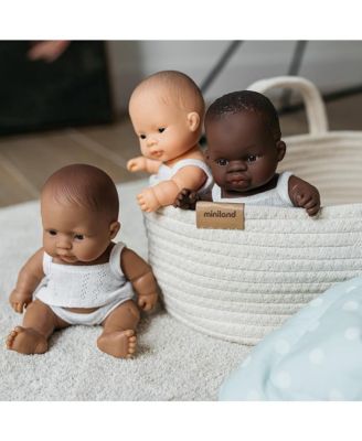 Cotton Doll Sized Moses Basket for Dolls up to 15"