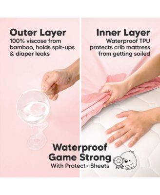 2pk Isla Waterproof Mini Crib Sheets for Boy, Girl, Soft Pack and Play Sheets for Graco Pack and Play Mattress