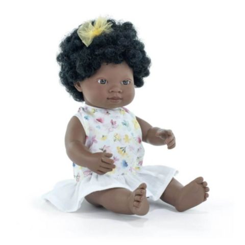 Детская кукла MINILAND My Friends & Me African Baby Girl 15" Anatomically Correct Baby Doll, Ages 10 Months+, цвет: Dark Skin