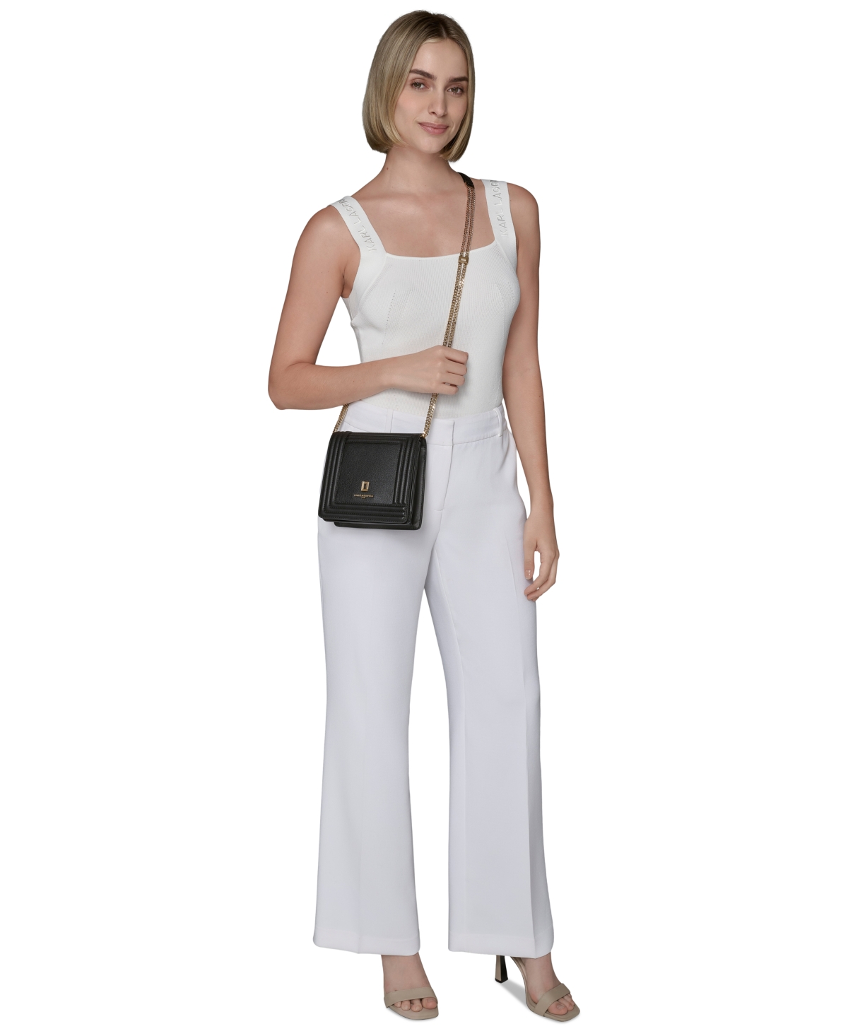 Karl Lagerfeld Paris Josephine Leather Crossbody Handbag