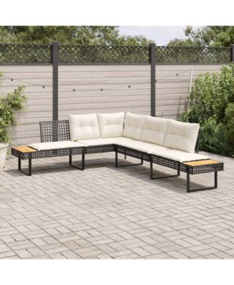 Garden Sofa Black and Cream White