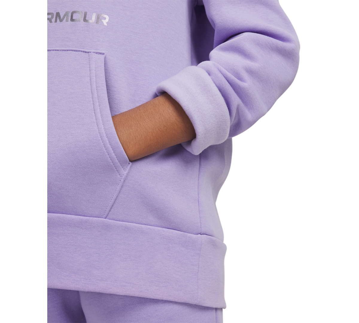 Under Armour Girls 6-16 Rival Long Sleeve Shimmer Hoodie In Purple