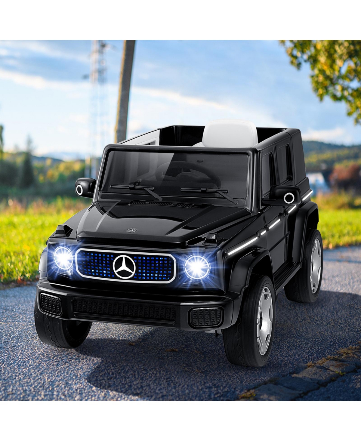Hongge 12V Licensed Mercedes-Benz Eqg Kids Ride On Car with Remote Control-Black