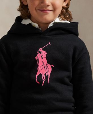 Toddler and Little Boys Pink Pony Fleece Hoodie