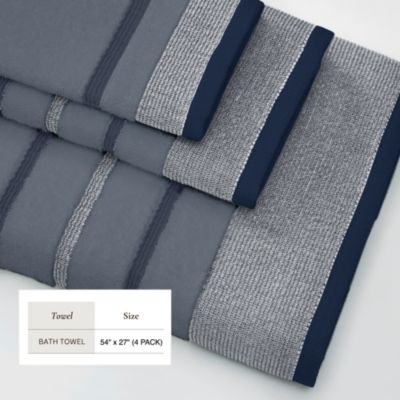 Luxurious Cotton Decorative 4-Piece Bath Towel Set, 54" x 27"