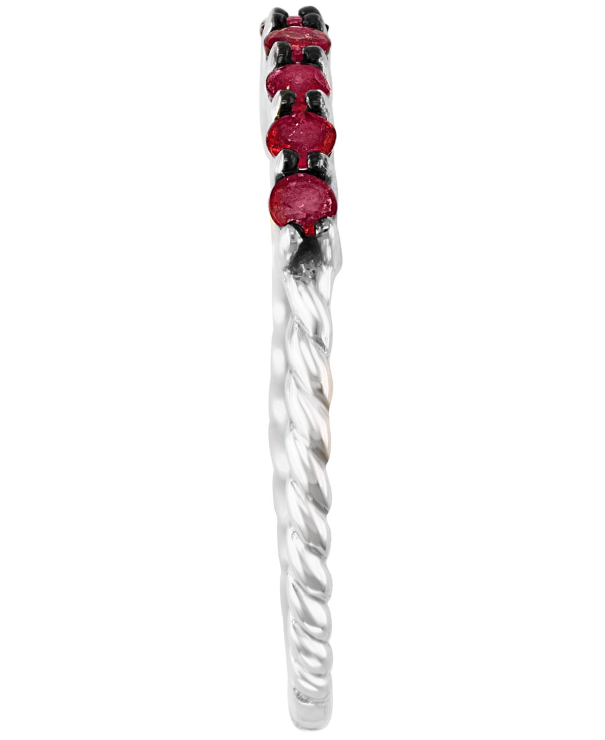 Lali Jewels Ruby Ring (0.36 Ct. T.w.) In 14k White Gold In Red