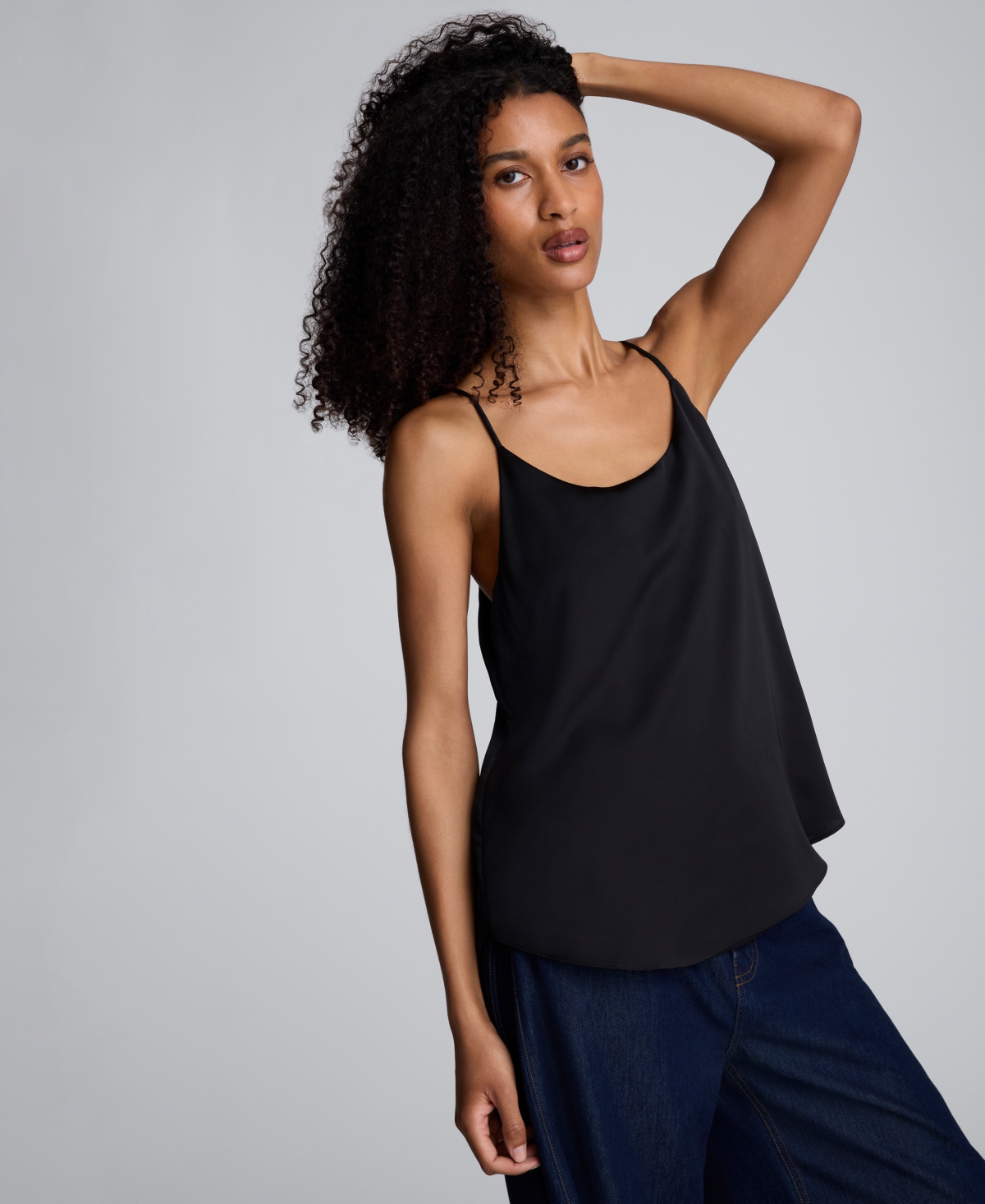 Kenneth Cole Women's Scoop Neck Sleeveless Camisole Top In Black