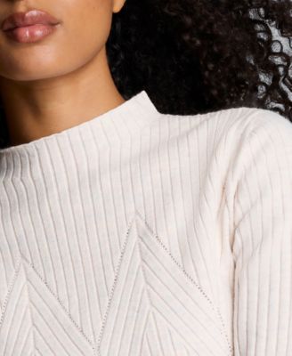 Women's Large Chevron Stitch Long-Sleeve Sweater