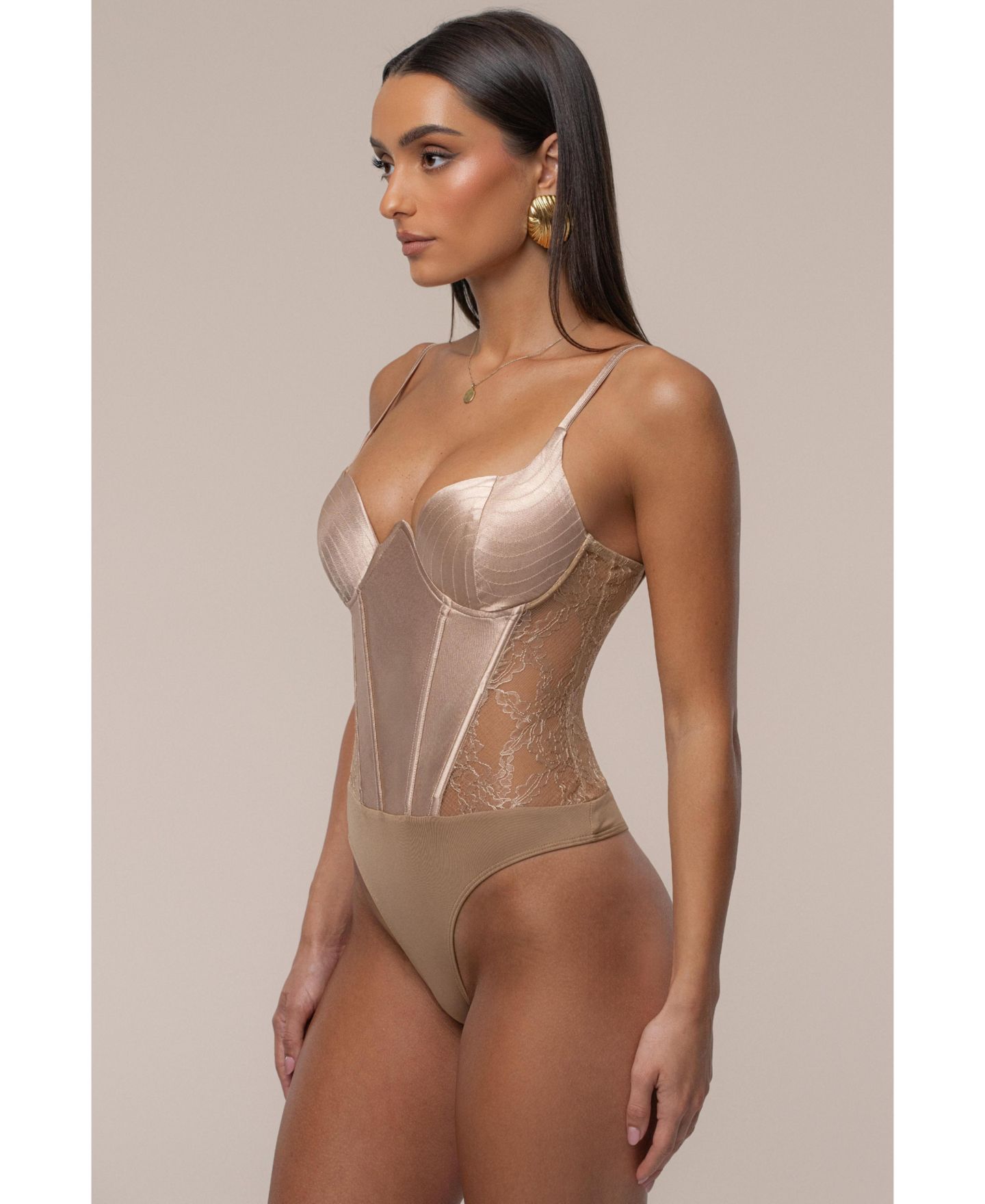 Боди Incomparable, кружево — JLUXLABEL, цвет: Коричневый — фото 8