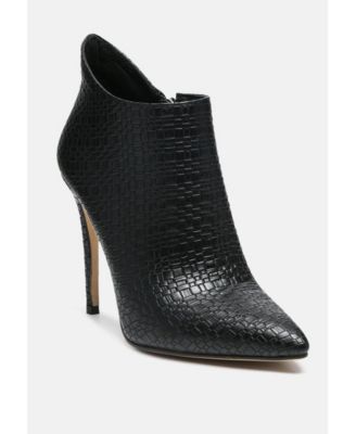 London Rag Womens Lolita Woven Texture Stiletto Boot