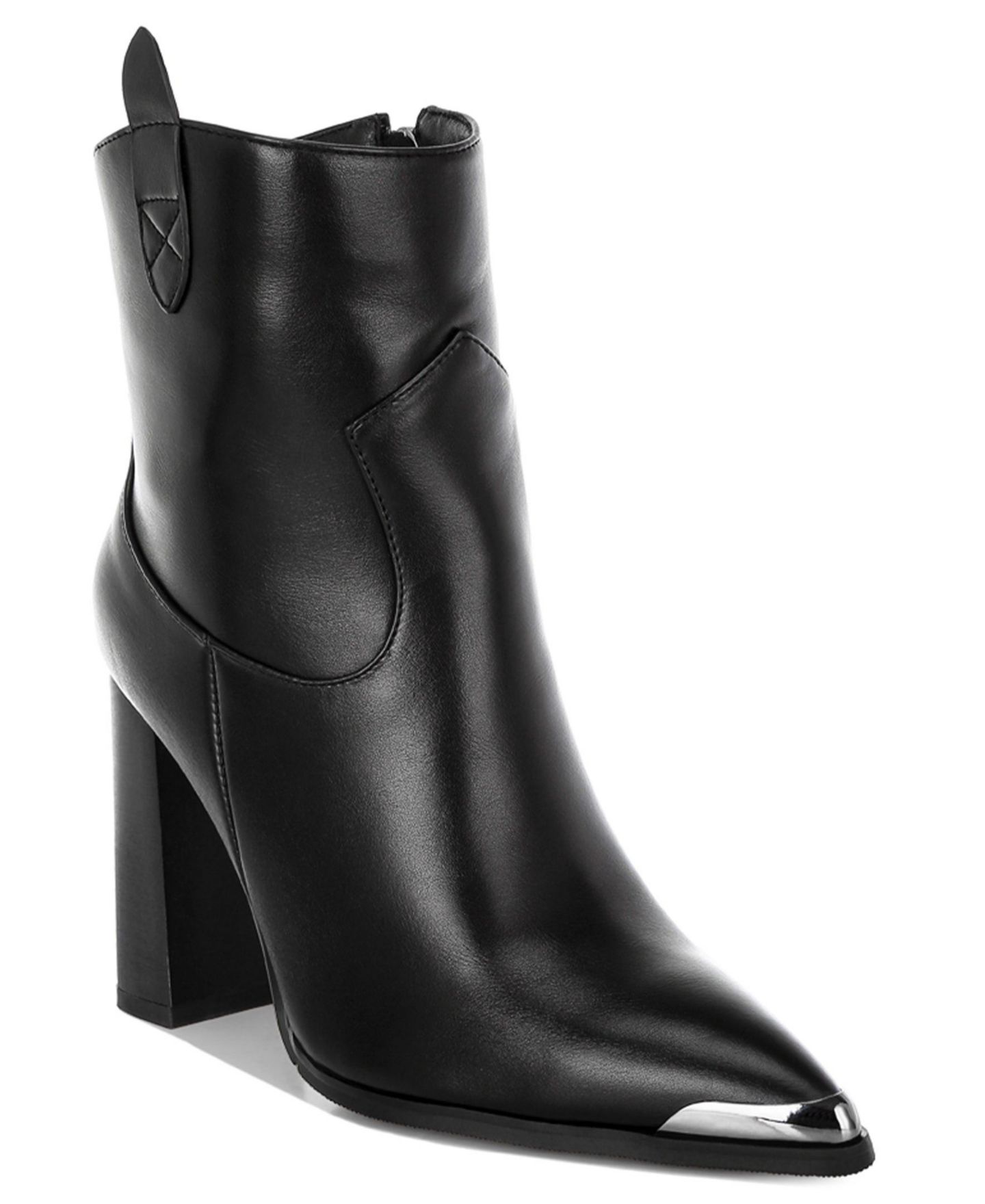 Женские ботинки London Rag Hatter Pointed Toe Faux Leather, цвет: Чёрный гладкий — фото 4