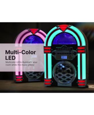 BROADWAY Desktop Bluetooth LED Jukebox Speaker with CD Player and FM Radio