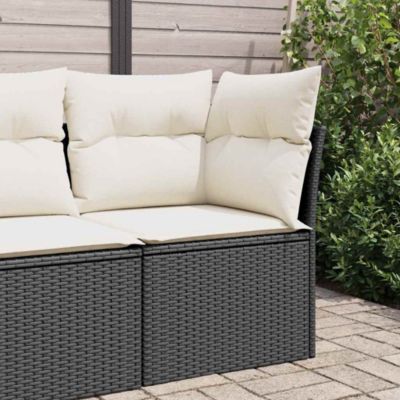 Garden Sofa Black, Cream White