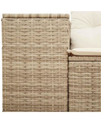 Garden Sofa Beige Poly Rattan Large Modular Garden Sofa
