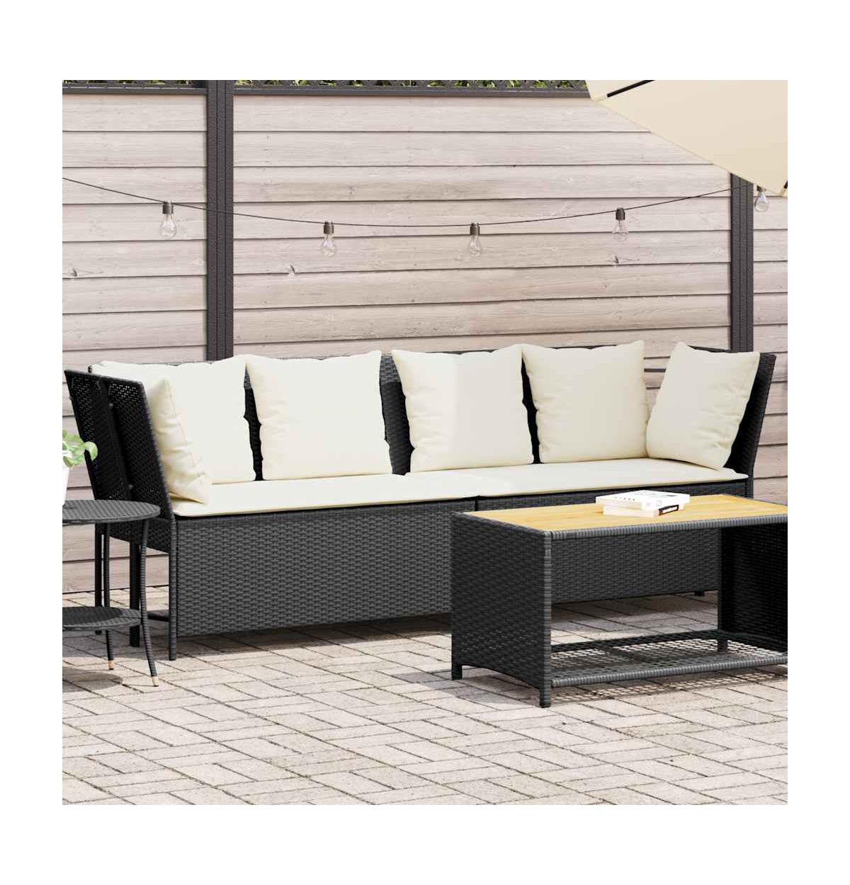 Garden Sofa Black Pe Rattan Large Modular Garden Sofa