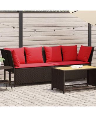 Patio Sofa Brown and Red