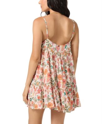 Juniors' Saltwater Solids Rilee Crinkle Cover-Up Mini Dress