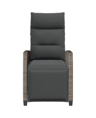 Reclining Garden Chair Grey PE rattan, powder-coated steel Medium
