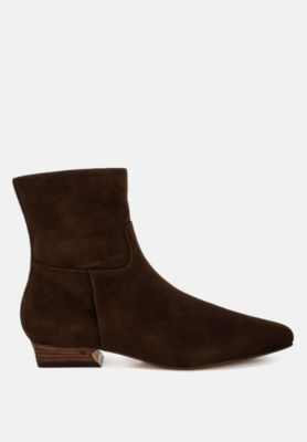 Rag and Co Womens Hakra Flared Heel Suede Boots