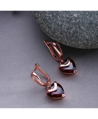 Crystal-Heart Hoop Earrings