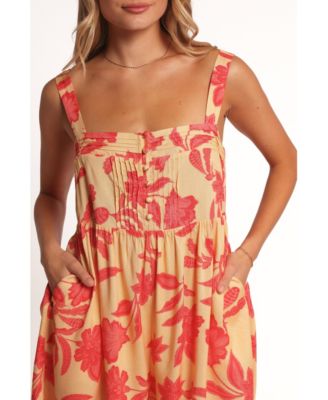 Women's Nani Romper - Red Yellow Paisley Floral