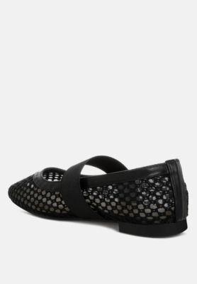 Womens Nayela Mid-Foot Strap Ballerinas