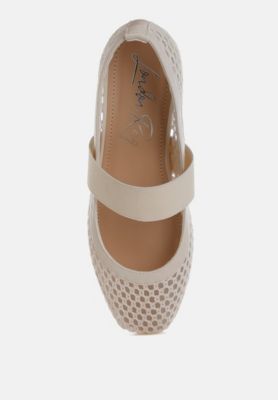 Womens Nayela Mid-Foot Strap Ballerinas