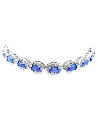 Oval Tanzanite (7.60 ct. t.w.) and Diamond Bracelet (0.01 ct. t.w.) in Sterling Silver (Also in Ruby)