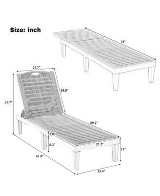 2-Piece Outdoor Chaise Lounge Chair Set - Dark Brown