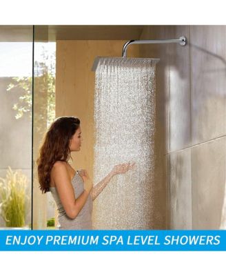 High Pressure Square Rain Shower Head with Waterfall Full Body Coverage