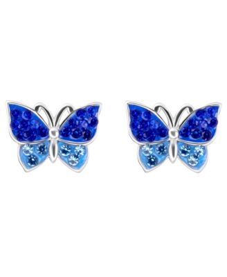 Crystal Butterfly Stud Earrings (1.0032 ct. t.w.) in Sterling Silver