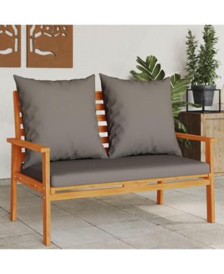 Garden Sofa Bench Dark grey Solid acacia wood 47.2 in long